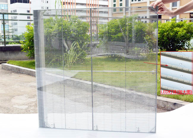 威特姆光电 LED透显著示屏箱体及灯珠细节放大图