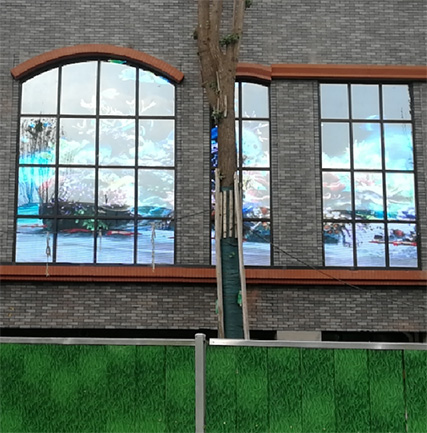 四川大学华西坝校区LED透显著示屏项目